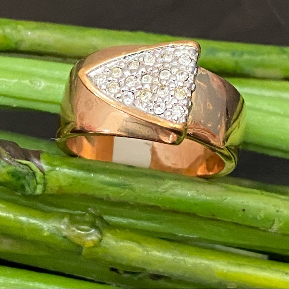 CZ Cubic Zirconia Pavé Gold-plated Ring Size 10 New (Old Stock)